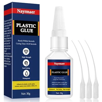 NAYRMAER Superglue for Plastic, 30g Model Glue, Waterproof and Heat-Resistant Super Glue