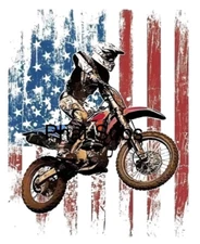 Sublimation Print American Motocross Ready To Press Heat Transfer