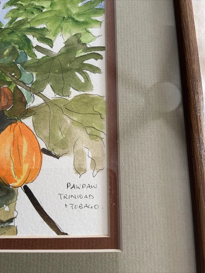 Pintura Original Jane Albert Paw Paw Trinidad y Tobago. Artista listado Foto 4 de 4