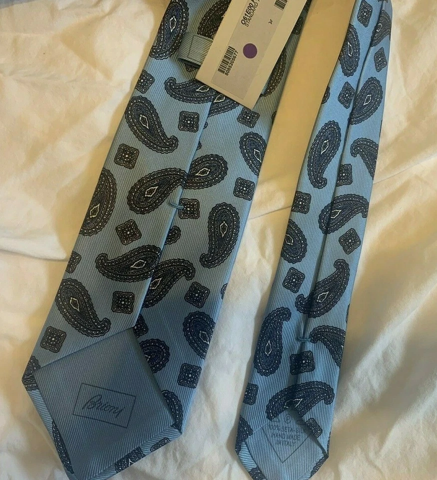 Corbata BRIONI hecha en Italia tejido cuello seda Foto 4 de 4