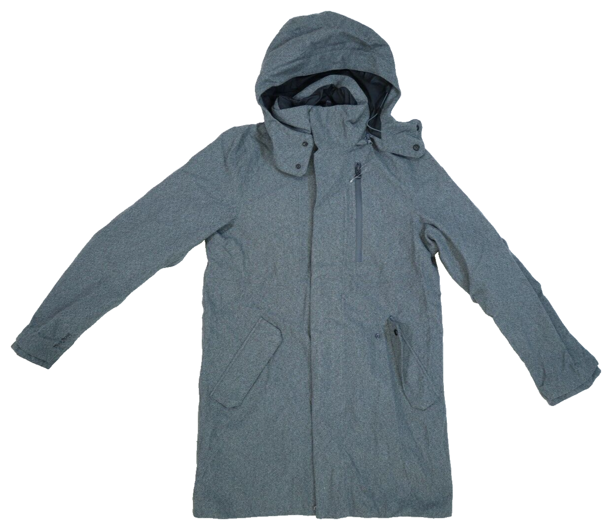 Helly Hansen Mens Barents Parka Beluga Gray Full Zip Long Coat Hooded Small