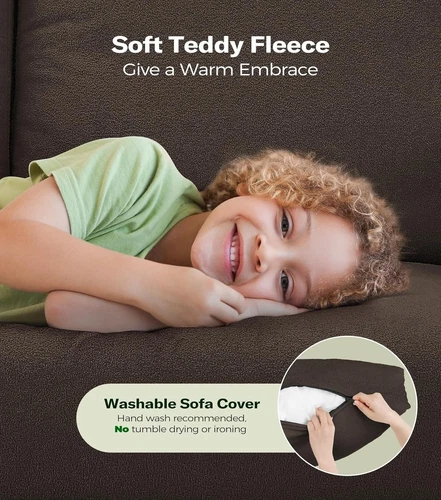 51" Teddy Velvet Sofa Zweisitzer Wohnzimmersofa Wohnzimmermöbel Doppelsofa DE - Bild 29 von 49