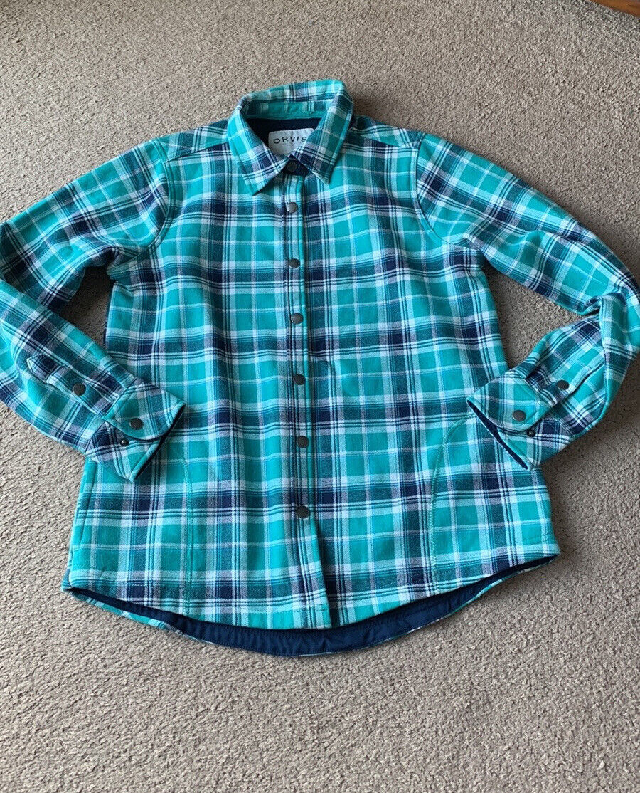 Orvis Plaid Fleece lined Shacket Shirt Jacket sz … - image 1