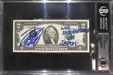 Tetsuya Naito Signed $2 Dollar Bill BAS COA New Japan LIJ Gem Mint 10 Autograph