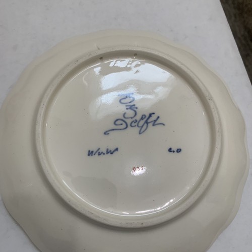 DELFT PORCELEYNE FLES IMARI PIJNACKER Small Set Vase Clog Saucers Rare Signed - Picture 6 of 17