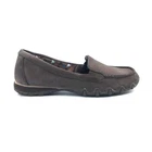 Womens 7.5 Relaxed Fit Skechers Bikers Roamer Brown Leather Loafers Flat Shoes