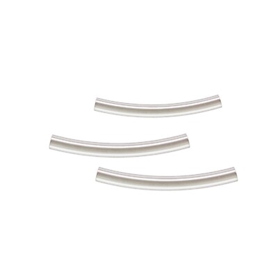 7pcs 925 Sterling Silver 1.5x15mm Curved Tube Beads Spacer for Jewelry Making