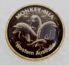 Monkey Mia - W.A.Western Australia Tourist Visitor Souvenir Pin Dolphins