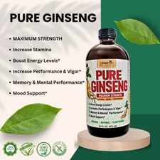 Pure Ginseng By Livingston Natural Herbal Labs, Plant-Based, Maximum Strength.