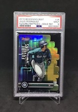 2019 Bowman's Best Julio Rodriguez Future Foundations Gold Refractor #/50 PSA 9