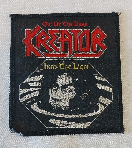 Patch à coudre tissé vintage Kreator Band Into The Light logo années 1980 neuf dans son emballage d'origine  - Photo 1/2