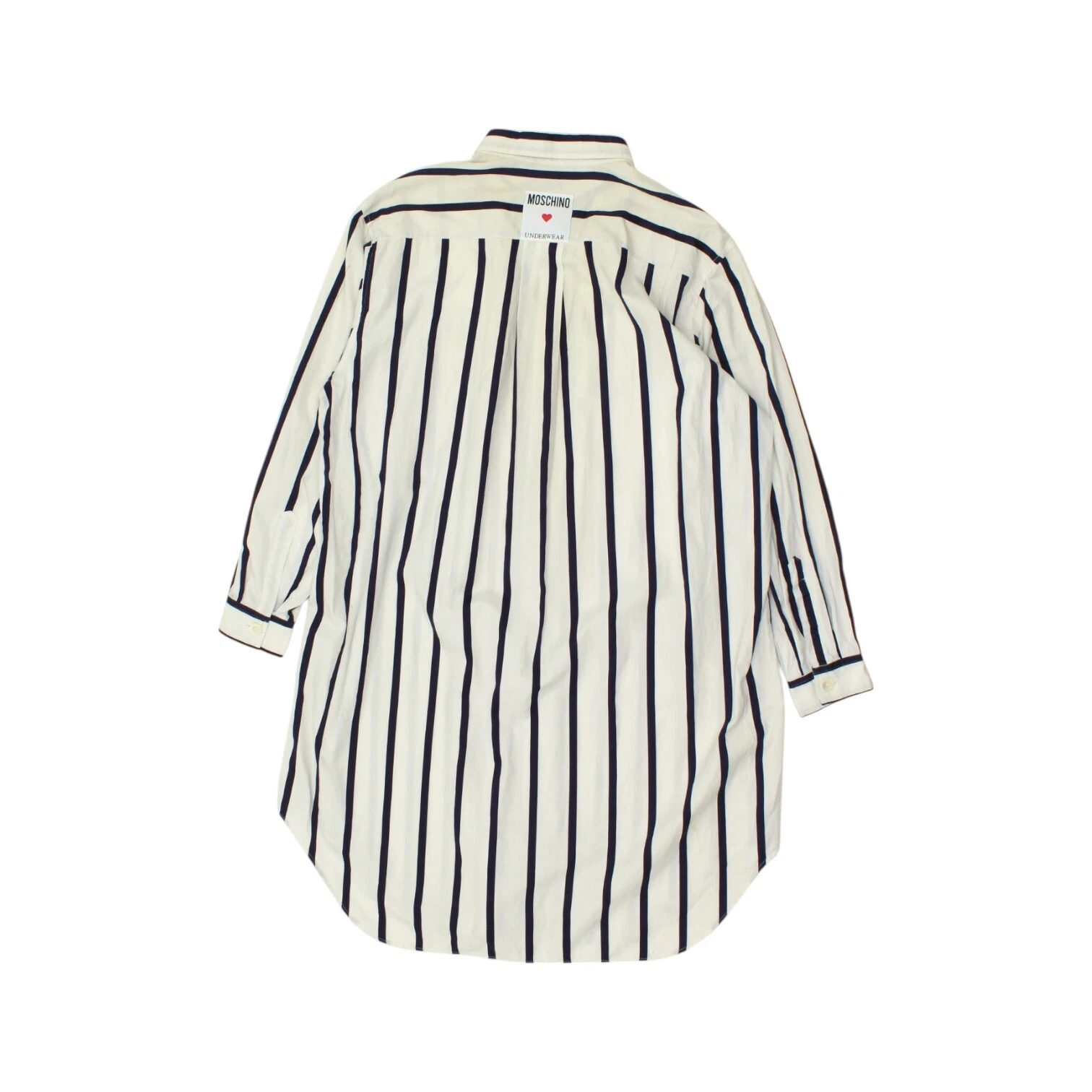 Camicia lunga donna Moschino Salopette vintage bianca nera a righe designer