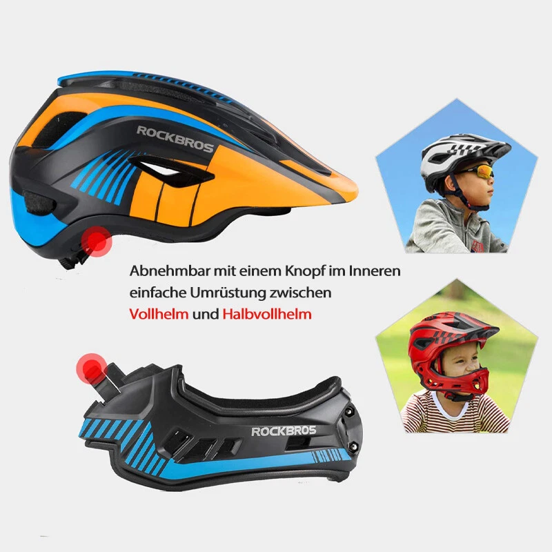 ROCKBROS Fahrrad Kinder Integralhelm Schutzhelm Antischweiß Trennbar 48-58CM - Bild 2 von 4