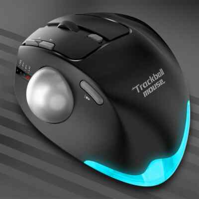 2.4G Wireless Bluetooth Trackball Maus RGB Ergonomisch Wiederaufladbar Gaming Laptop