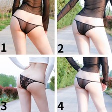 3X Donne Sexy Pizzo Rete Slip Perizoma G String Trasparente Vita Bassa Erotico