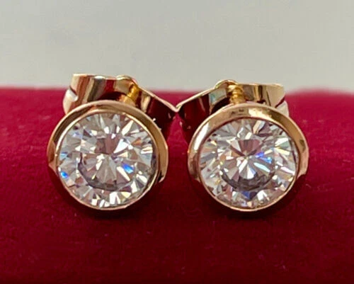 Runde Echtschmuck im Ohrstecker-Stil