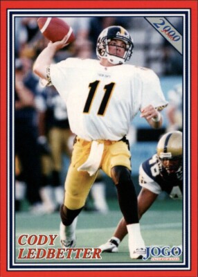 2000 Jogo CFL #92 Cody Ledbetter - Hamilton Tiger-Cats - NM State Aggies QB