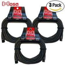 3-PACK Hosa Pro Series 20 AWG 25 FT Rean XLRM to XLRF Microphone Cable HMIC-025