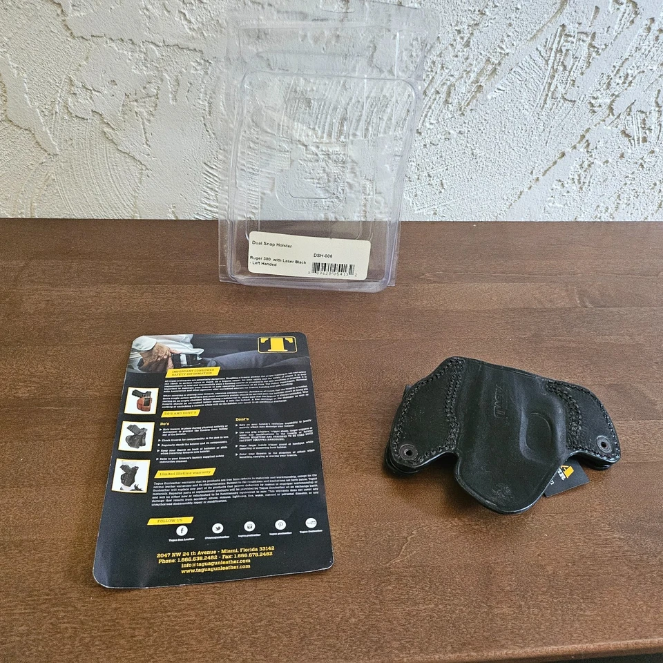 Tagua DSH-006 Dual Snap Holster Keltec 380 / Ruger 380 w/ Laser Black Left Hand - Image 2 of 4