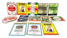 Ancien lot d'étiquettes pour bouteille De Soda Sirop brasserie Vintage