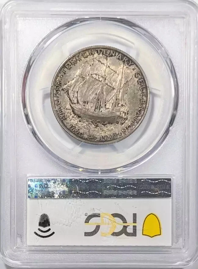 1920 P Pilgrim Commemorative Half Dollar PCGS MS-66 - Image 2 of 3