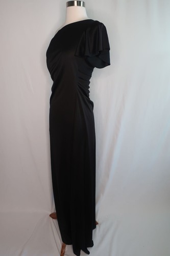 De Colección Montgomery Ward Negro Fruncido ceñido al cuerpo Un Hombro Noche Vestido de Fiesta Talla 12 - Imagen 4 de 11