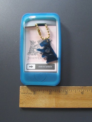 Juicy Couture Key fob Purse Charm iPhone 4 Case Purple or Blue New Vintage - Picture 27 of 28
