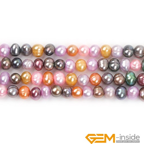Genuine Mixed Color Cultured Freshwater Pearl Loose Beads For Jewelry Making 15” - Picture 5 of 35