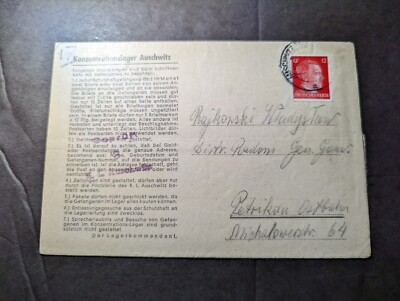 #ad 1943 Germany Auschwitz Concentration Camp Folded Letter Cover and Translation $299.99