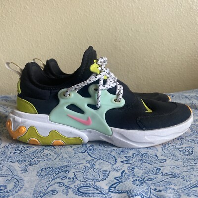 Nike React Presto Girls Size 7Y Beach Day Black Teal Tint Cyber CJ7690-001