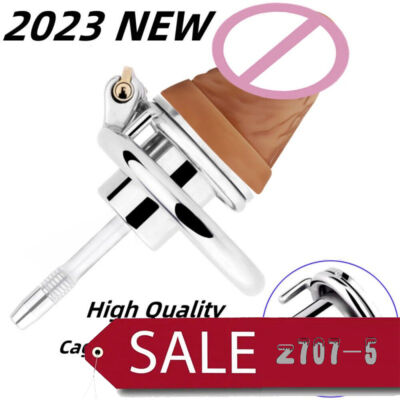 2023 New Metal Flat Cb Chastity Lock Anti Cheating Chastity Cage for Sissy Belt