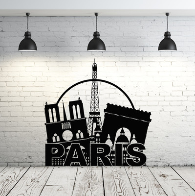 Eiffel Tower Wall Decals Paris Silhouette France Vinyl Sticker