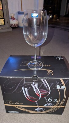 Crystalite Bohemia Czech Republic Crystal Wine Glass Set of 6 ELEGANT