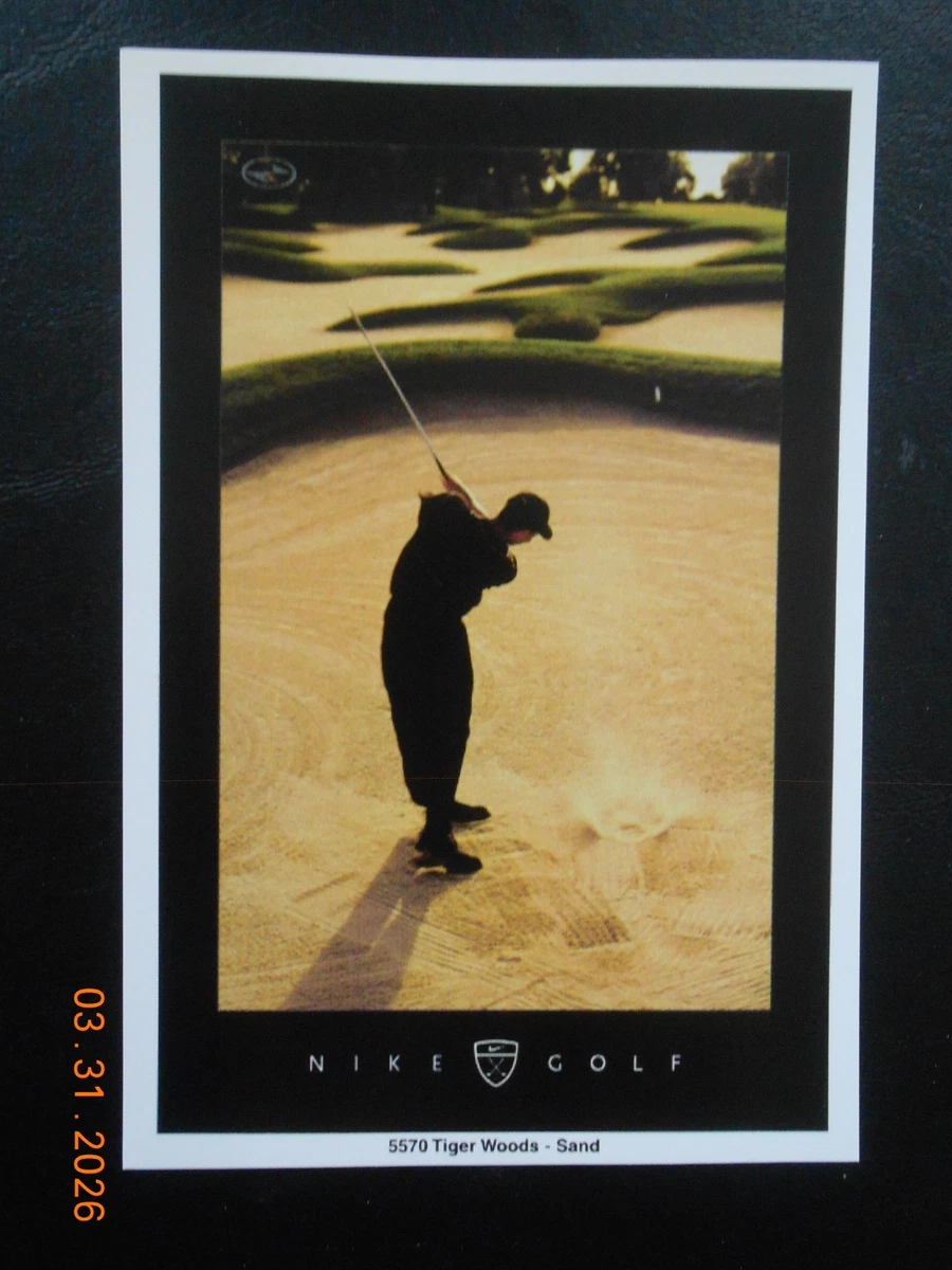 Tiger Woods 1996 Nike Sand PROMO Rookie RC Golf Card #5570 4 sharp