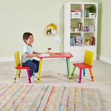 Crayon Table & Chairs Multicoloured Kids Toys Set for Holidays & Birthdays Gift