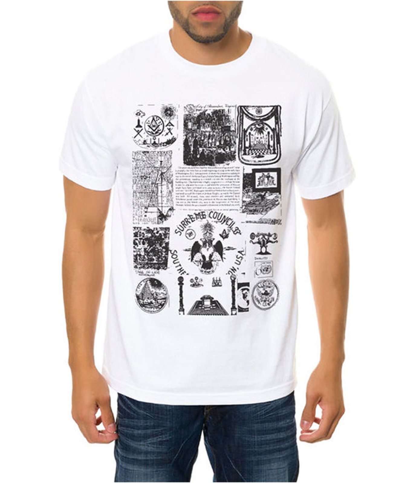 Black Scale Mens The Societies Silent Science Graphic T-Shirt, White, Small