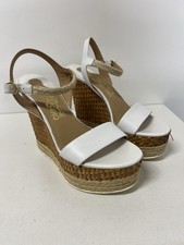 Salvatore Ferragamo Wicker Espadrille Wedge Sandals 7.5 Authentic
