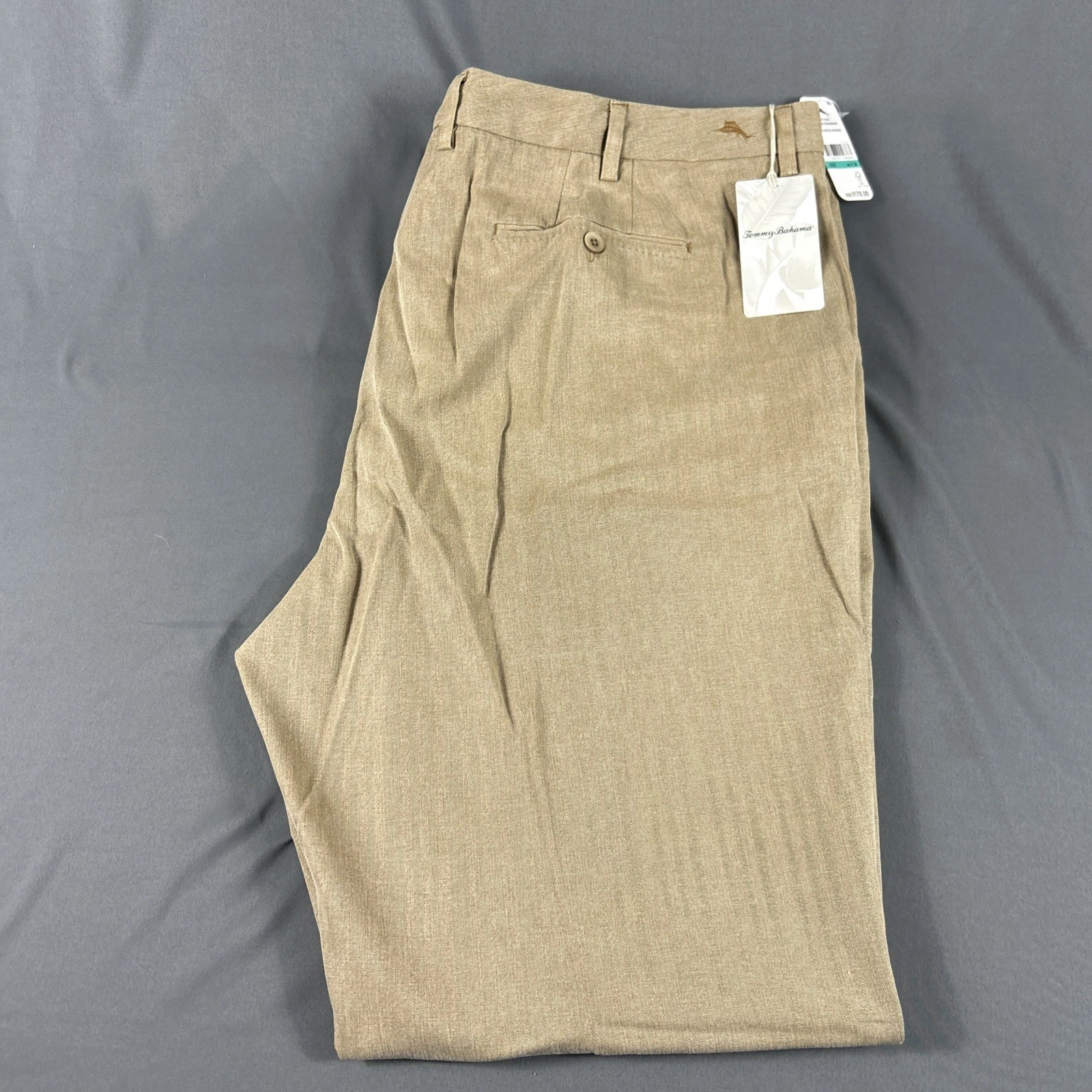 Tommy Bahama Golf Pants Havana Herringbone 46 x 36 Khaki Silk Cotton MSRP $170