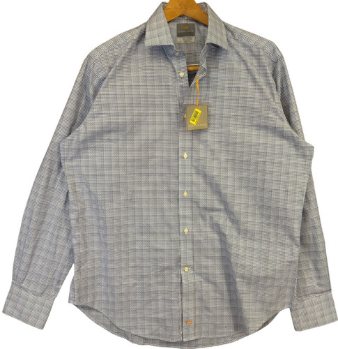 NWT Thomas Dean & Co $110 MSRP Men's Button Up Shirt Sz L 100% Cotton T49A17-261