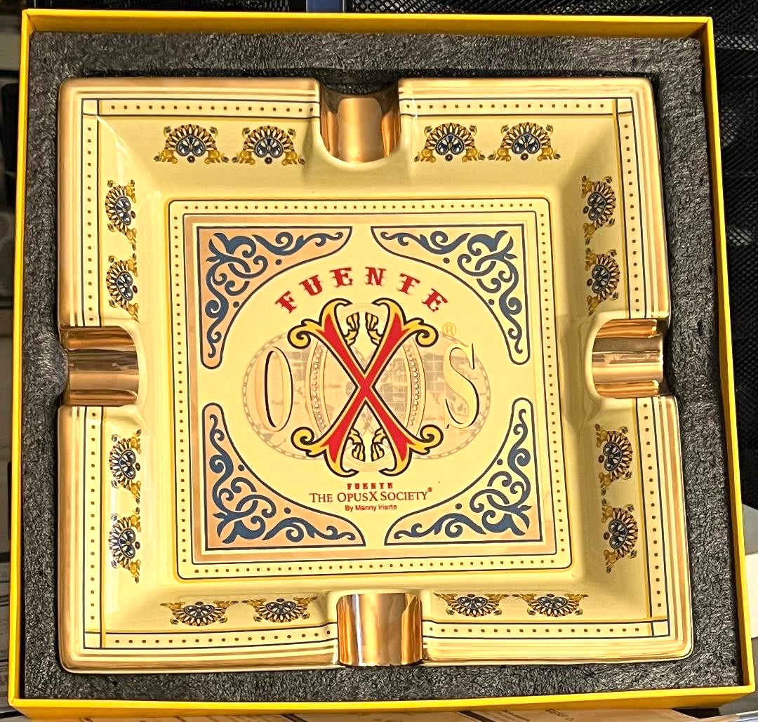 Opus X Society Fuente Large Porcelain Cigar Ashtray with Gold Leaf