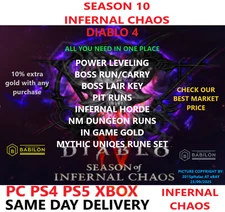 SEASON 10 DIABLO 4 POWER LEVELING GLYPH BELIAL DURIEL✅PC PS4 PS5 XBOX✅ DIABLO IV