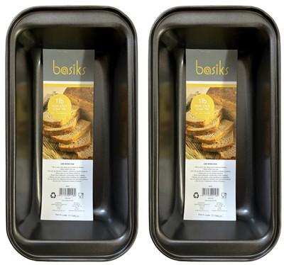 2x Basiks Antihaft Stahl Laib Brot Kuchen Backen Küche Ofen Form Blech 1 Pfund