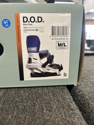 Rome D.O.D. Snowboard Bindings, M/L (Men's US 7.5-10), Blue Grey 2025