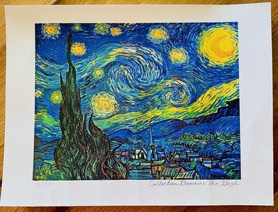 TOP: Limitierte hochwertige Farblithografie:  Starry Night  Vincent van Gogh