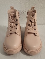 Cat Jack Toddler Girls Amaya Side Zip Lace-Up Combat Boots Blush Size 9