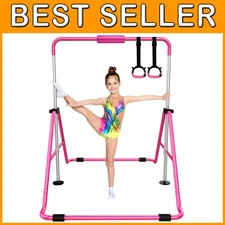 Folding Gymnastics Bar for Kids, Adjustable Height