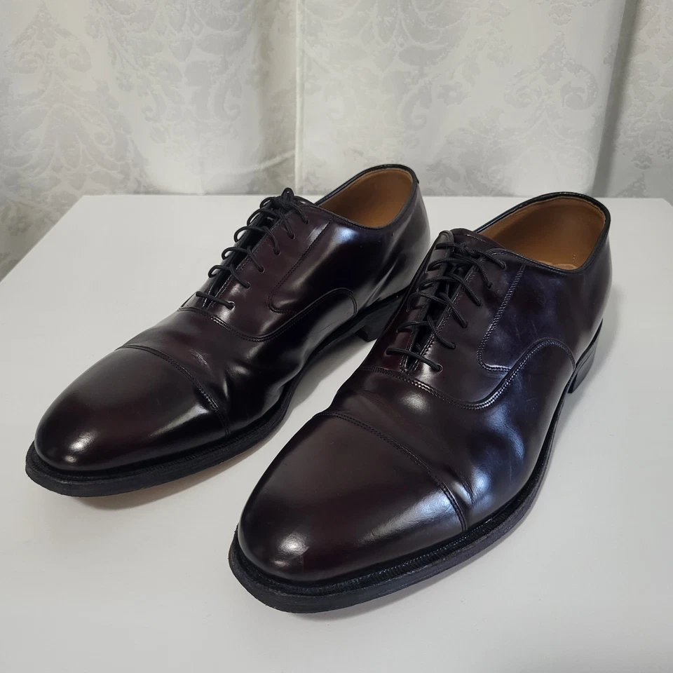 Johnston & Murphy Optima Comfort Oxford Leather Dress Shoes Sz 12 D/B Burgundy 