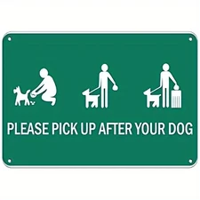 Please Pick Up After Your Dog Metal Sign Pet Waste Reminder Dog Park Wall Decor