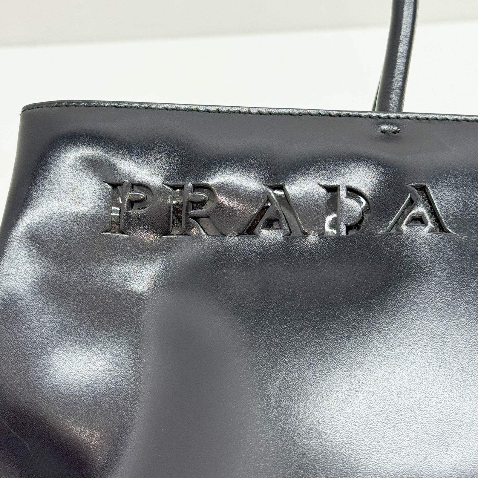 PRADA Black Leather Tote Bag thumbnail 13