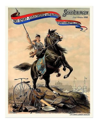 Vintage Reitkunst Wand Ausstellung Druck von 1892 Reitszene Wal